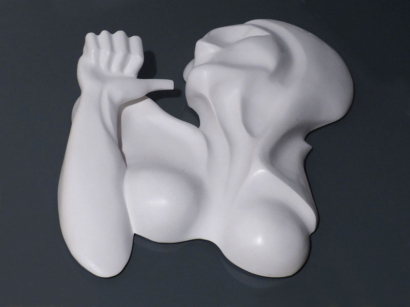 IZA - Isabelle Ardevol, sculpture appelee Amy en hommage a Amy Winehouse, resine acrylique, fait partie de la serie Emergences. 2012