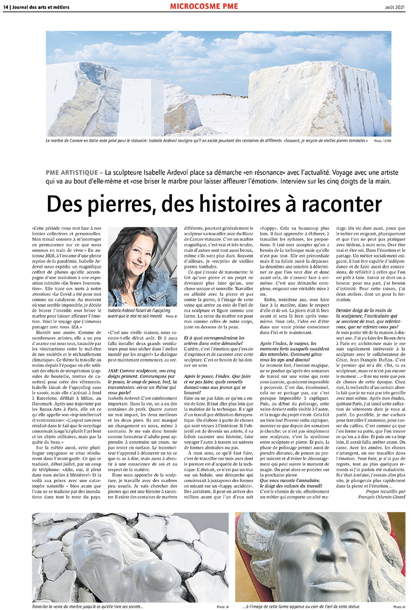  IZA - Isabelle Ardevol, artiste contemporain - revue des arts et metiers 2021
